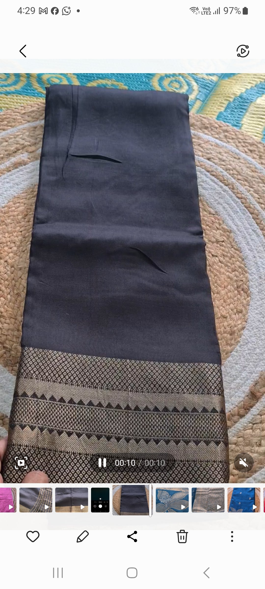 Black  & Red Viscose silk