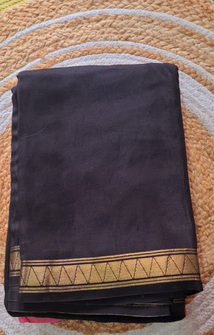 Black Viscose silk
