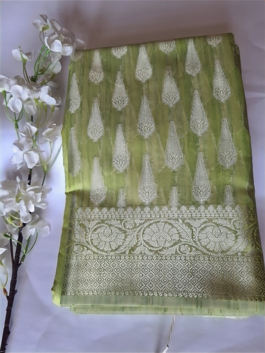 Semi Matka Silk light green