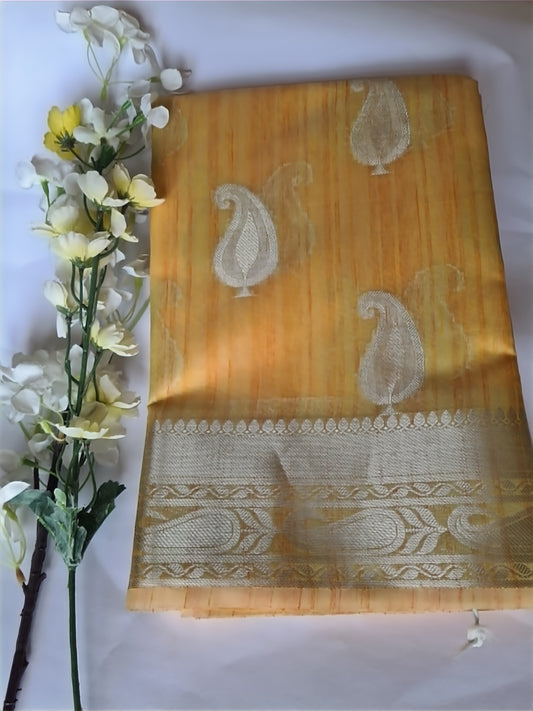 Semi Matka Silk Light Yellow