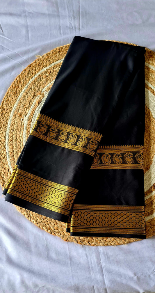 Black Semi crape Silk