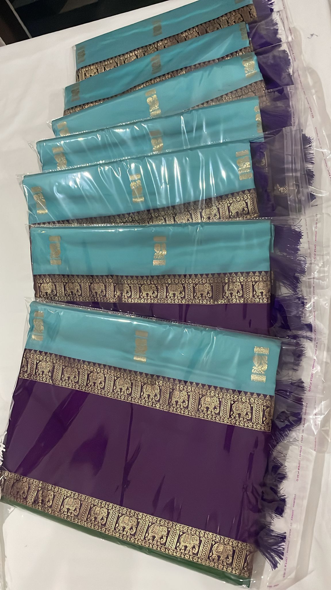 Blue & Purple Semi Kanchi Pattu