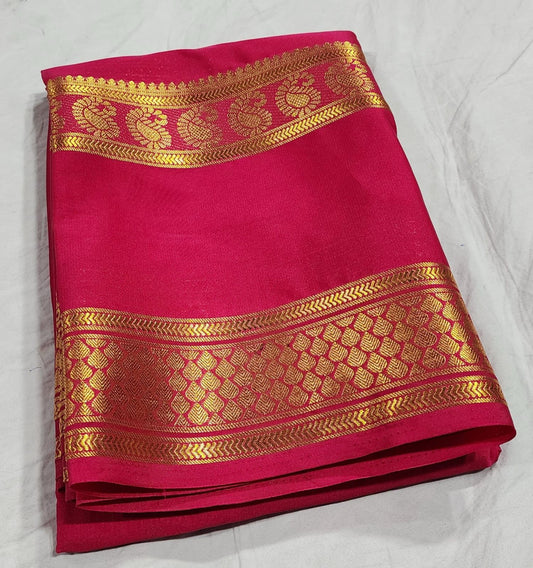 Peach Pink Semi crape Silk